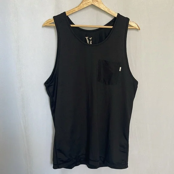 Vuori Men's Tradewind Performance Tank Top Size M Sleeveless Pocket Black EUC - Picture 2 of 10
